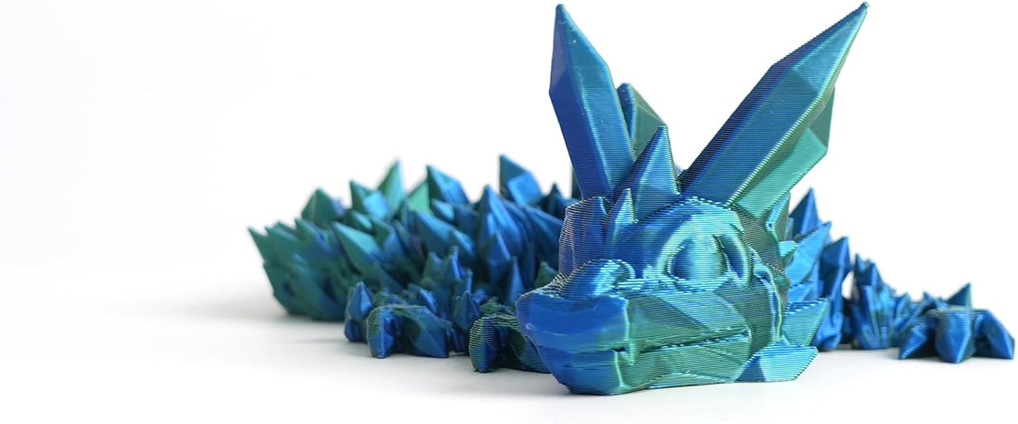 Dragon Egg - Small Surprise Egg with 8” Pearly Sheen Dragon Inside, 3D Printed Gift, Articulated Dragon Toy for Birthday, Home Decor (8” Green+Blue Dragon)