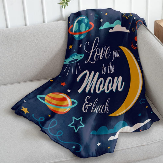 Love You to The Moon & Back Super Soft Throw Blanket - 50x60 Throw Blanket for Bedroom, Living Room, Spring Time, Holidays, Kids, Babies, Adults & Decor, Gifts