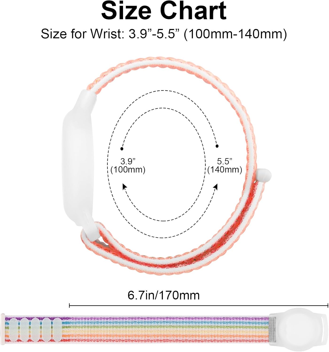 Vancle Kids Wristband for Apple AirTag, Protective Case for Air Tag GPS Tracker Holder with Nylon Bracelet, Adjustable Anti Lost Watch Band for Toddler Baby Children Elders