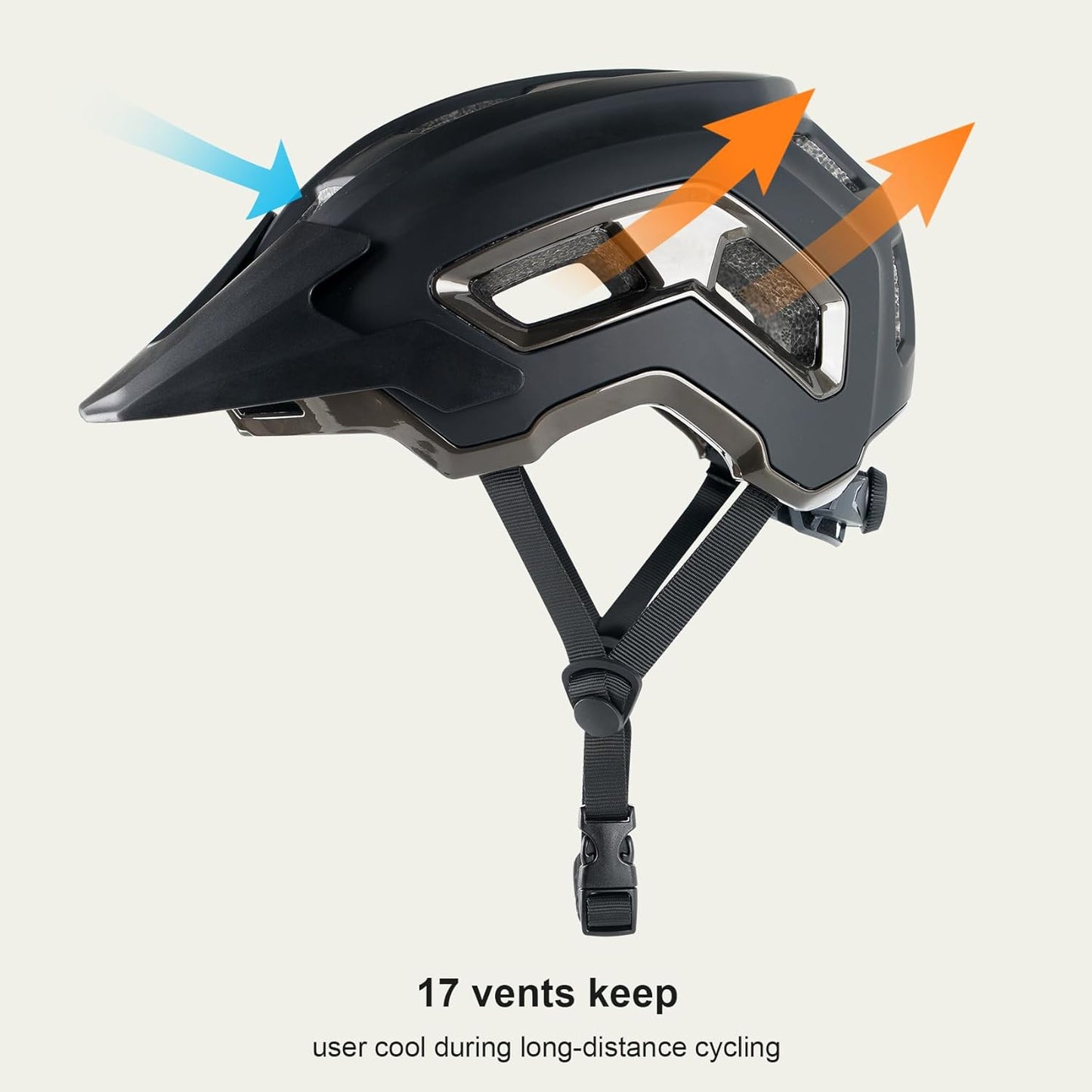 Bike Helmet for Adult & Youth, Lightweight MTB Helmet with Adjustable Visor for Mountain/Road Cycling, 2 Sizes for Men Women Boys Girls