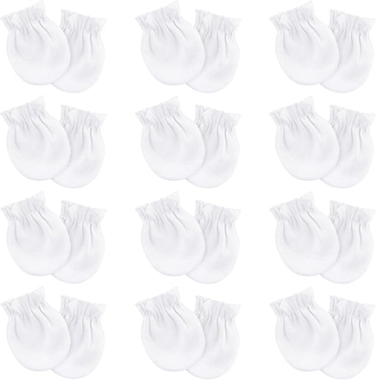Newborn Baby Mittens No Scratch Cotton Elastic Wrist Gloves Infant Toddler Mittens for Baby Boy Girl 0-6 Months