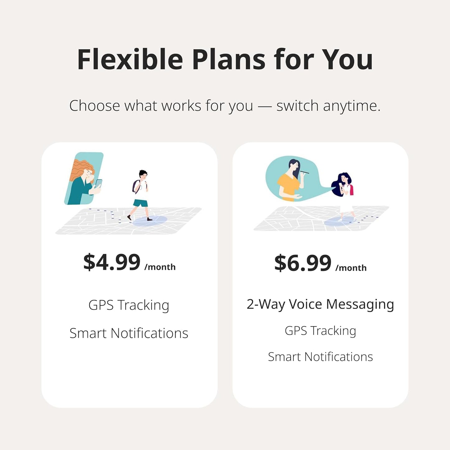 BoT Talk GPS Tracker for Kids - AI-Powered GPS Tracker with Audio, Real-Time Tracking, 2-Way Talk & Alerts - Compact Kids Tracking Device with Monthly Subscription - Designed in Japan