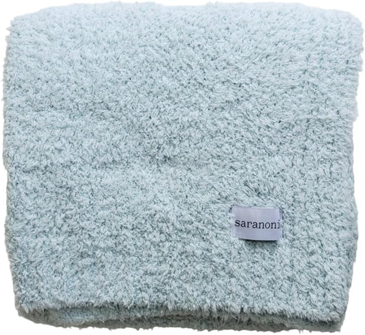 SARANONI Bamboni Luxury Baby Blanket | Plush Blanket for Infant Boys & Girls | Receiving Blanket 30” x 40” | Sky Blue
