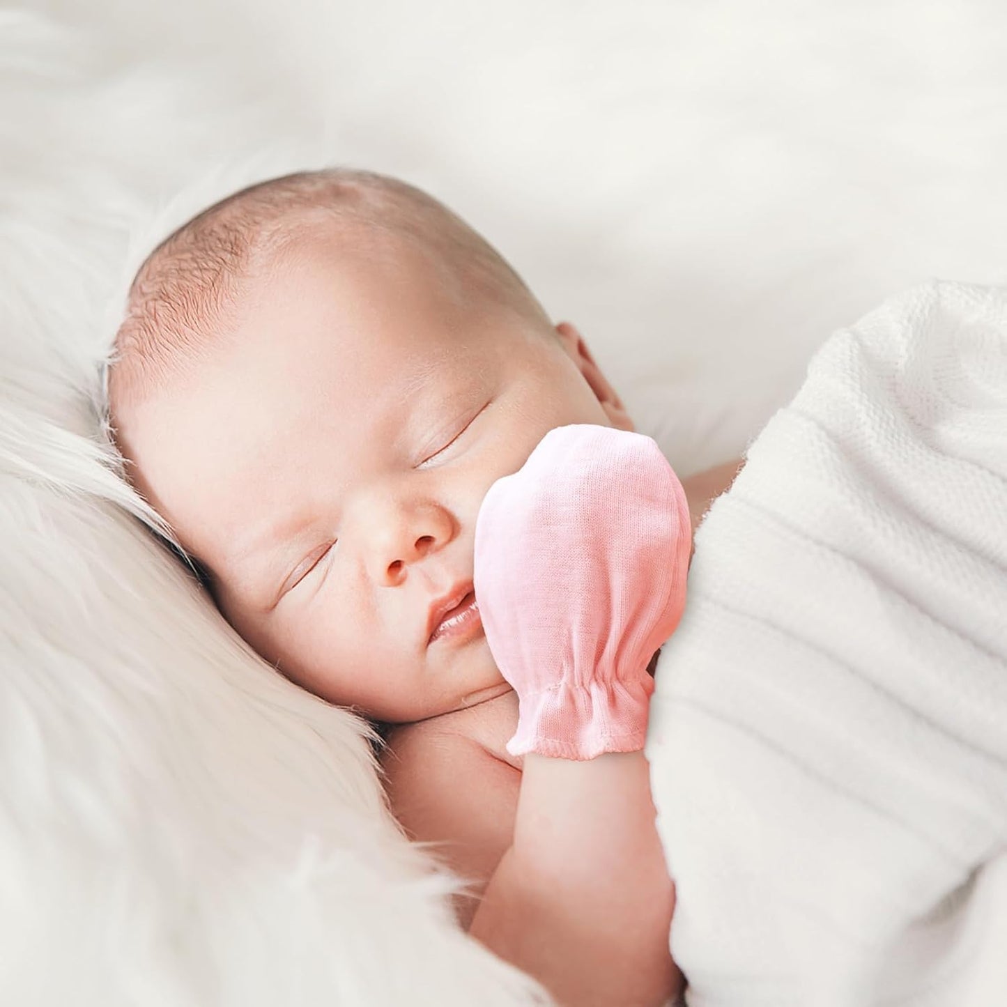 BQUBO Newborn Infant Toddler Mittens No Scratch Cotton Elastic Wrist Gloves Hypoallergenic for 0-6 Months Baby Boys Girls