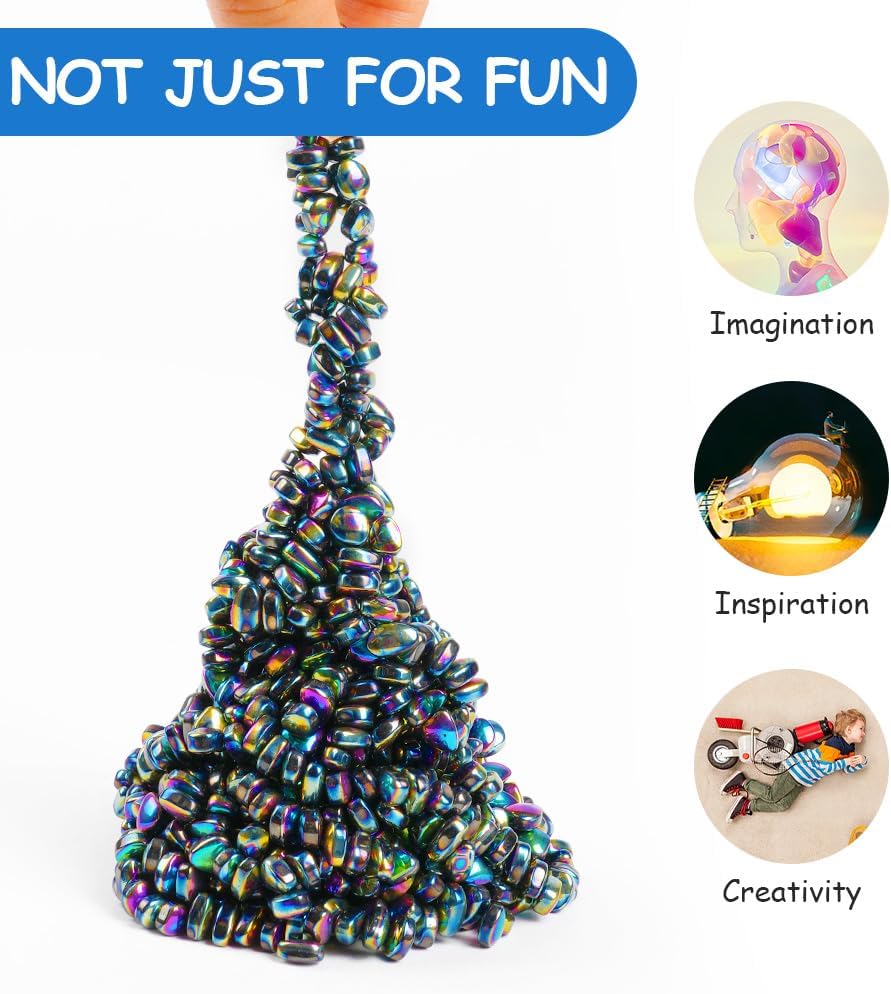 Magnetic Balls, Ferrite Putty, Over 550 PCS Ferrite Magnetic Putty Sensory Toys, Fidget Toys for Adults, Desk Magnetic Beads Desk Toys for Office Stress/Anxiety Relief with Box (Colourful)