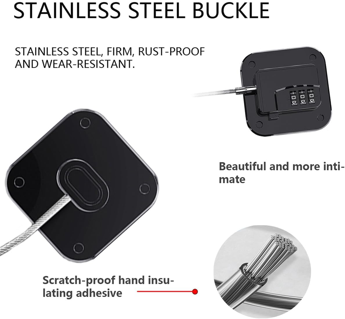 Refrigerator Lock (2 Pack), Heavy Duty Combination Fridge Lock, for Fridge, Cabinets, Window, Drawers and Child Safety Cabinet Locks, Strong Non-Marking Adhesive No Drilling (Black)