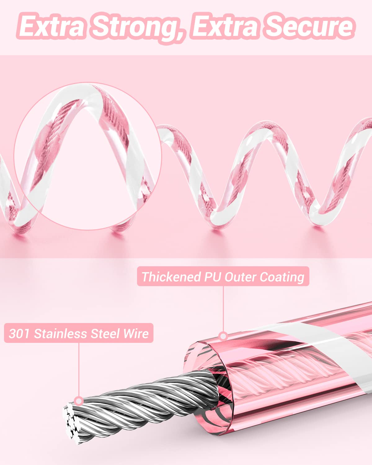 Anti Lost Wrist Link, Dr.meter 2 Pack Toddler Safety Leash with Key Lock, Reflective Child Walking Harness - Dual 8.2ft Length Pink & Blue Parent Kids Leash for Outdoor Activity Travel Gear