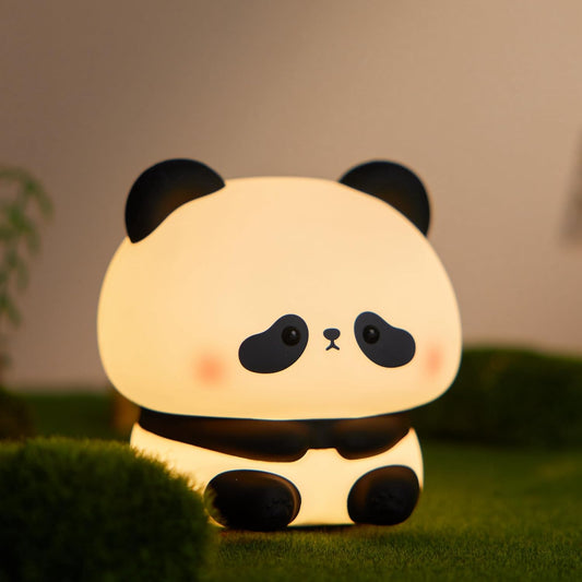 DREAMING MY DREAM Panda Night Light,LED Squishy Panda Novelty Lamp,3 Level Dimmable Nursery Nightlight, Rechargeable Touch Lamp for Breastfeeding Toddler Baby Kids Decor,Cool Gifts