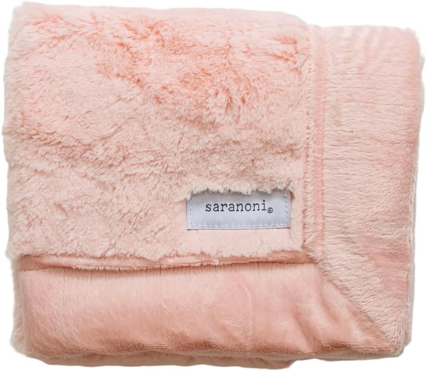 SARANONI Security Blankets for Babies Super Soft Boutique Quality Lush Luxury (Peach Blush, Mini 15" x 20")