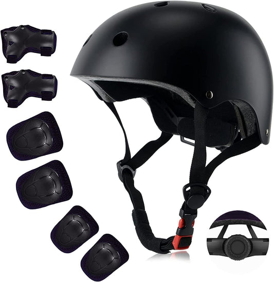 Kids Bike Helmet Set, CPSC Certified with Knee Pads Elbow Pads Wrist Guards,Adjustable Helmet for Ages 3-5-8-15 Toddler Kids&Youth,Bicycle Skateboarding…