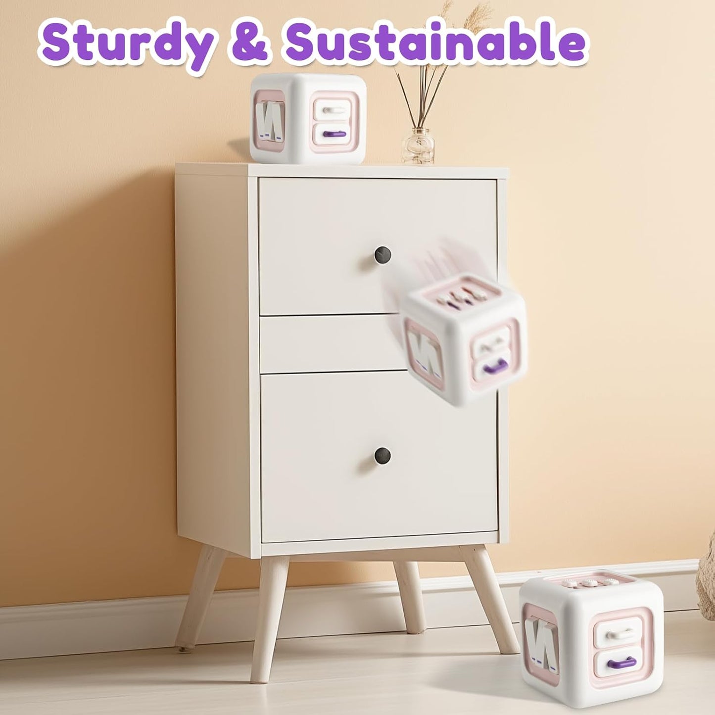 Busy Cube Toys for 1 Year Old Girl Gifts, Montessori for Baby Girl, Travel Sensory Toys for Toddlers 1-3, Learning Fine Motor Skills| 1st Birthday Girl Gifts 12 Months +