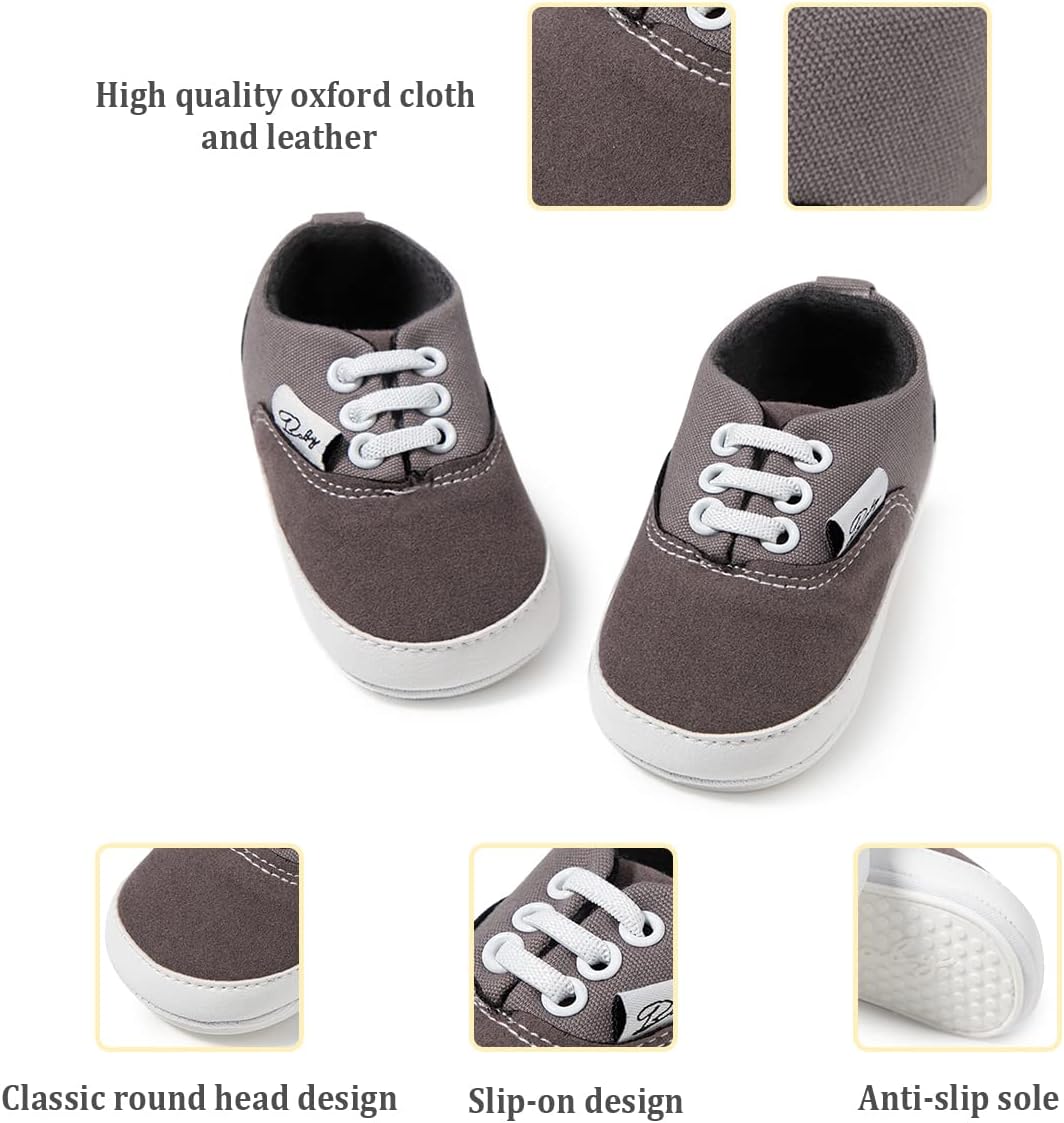 Morbido Infant Baby Boys Girls Canvas Sneaker Toddler Slip On Anti Skid Newborn First Walkers Candy Shoes for 0-18 Months