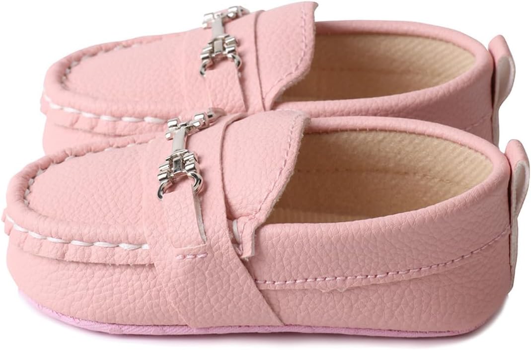 LONSOEN Baby Girls Boys Loafers Prewalker Dress Crib Shoes