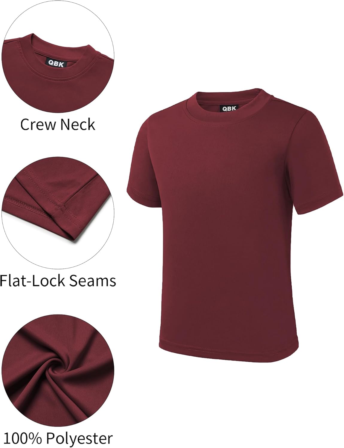 QBK 2T to Youth Neon Shirt Kids UPF 50+ Dry Fit Athletic Short Sleeve Rash Guard T Shirts for Boys Girls Sports Undershirt