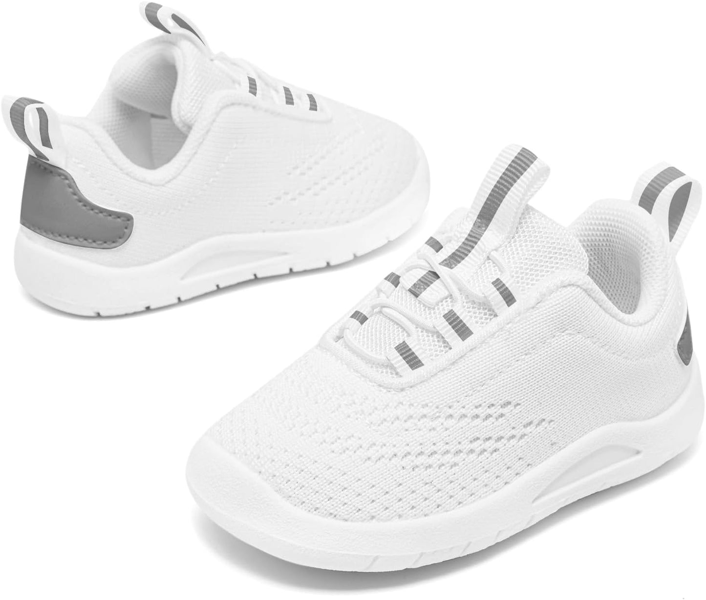 MORENDL Toddler Slip On Sneakers Baby Walking Shoes Non-Slip Breathable Unisex Pink Mesh Lace-Up Athletic Sneakers Infant Running Shoes