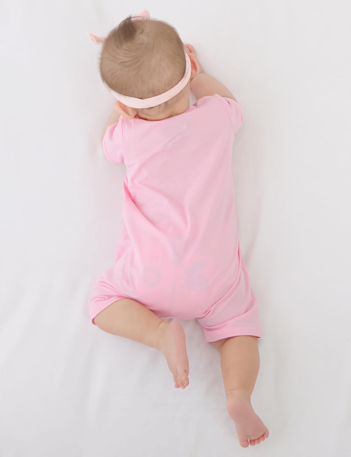 Jimonda Baby Rompers Cotton Baby Boys Baby Girls Short Sleeve Sleepers Pjs Two Way Zipper One-piece Neutral Sleep and Play