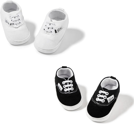 Morbido Infant Baby Boys Girls Canvas Sneaker Toddler Slip On Anti Skid Newborn First Walkers Candy Shoes for 0-18 Months