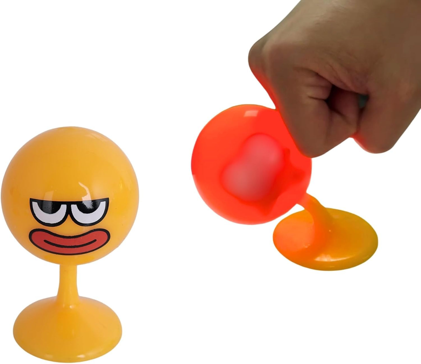 Desktop Punching Bag - 4.41 x 2.76 Inches, Light-Up Stress Relief Toy with Suction Cup Base, Eco-Friendly TPR Material, 4 Facial Expressions - Desk Toy for Anxiety and Fun