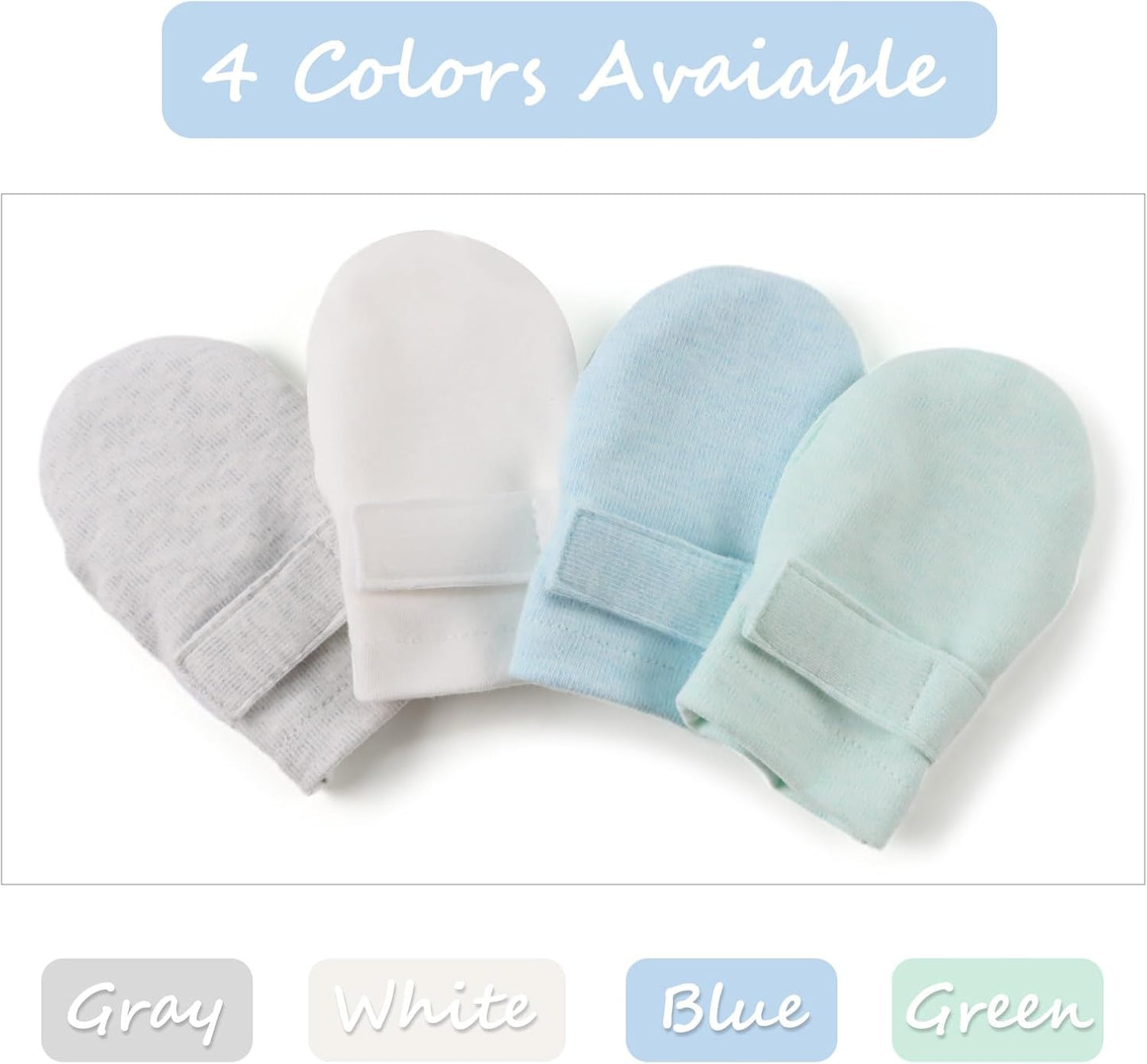 Newborn Baby Mittens Infant No Scratch Gloves Cotton Mitts for Baby Girls Boys