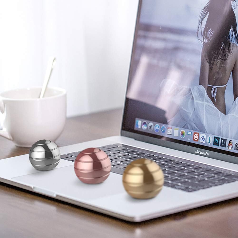 Kinetic Spinner Desk Toy, 1.54'' Stress Relief Desk Toys Ball, Anti Anxiety Desk Gadgets Sensory Toys for Adults Women Men, Birthday Christmas Day Gift (39MM, Gold)