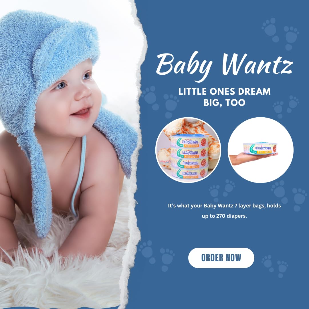 Premium Diaper Pail Refill Bags Compatible with Diaper Genie Pails - 8 Pack - Holds up to 2160 Newborn Diapers