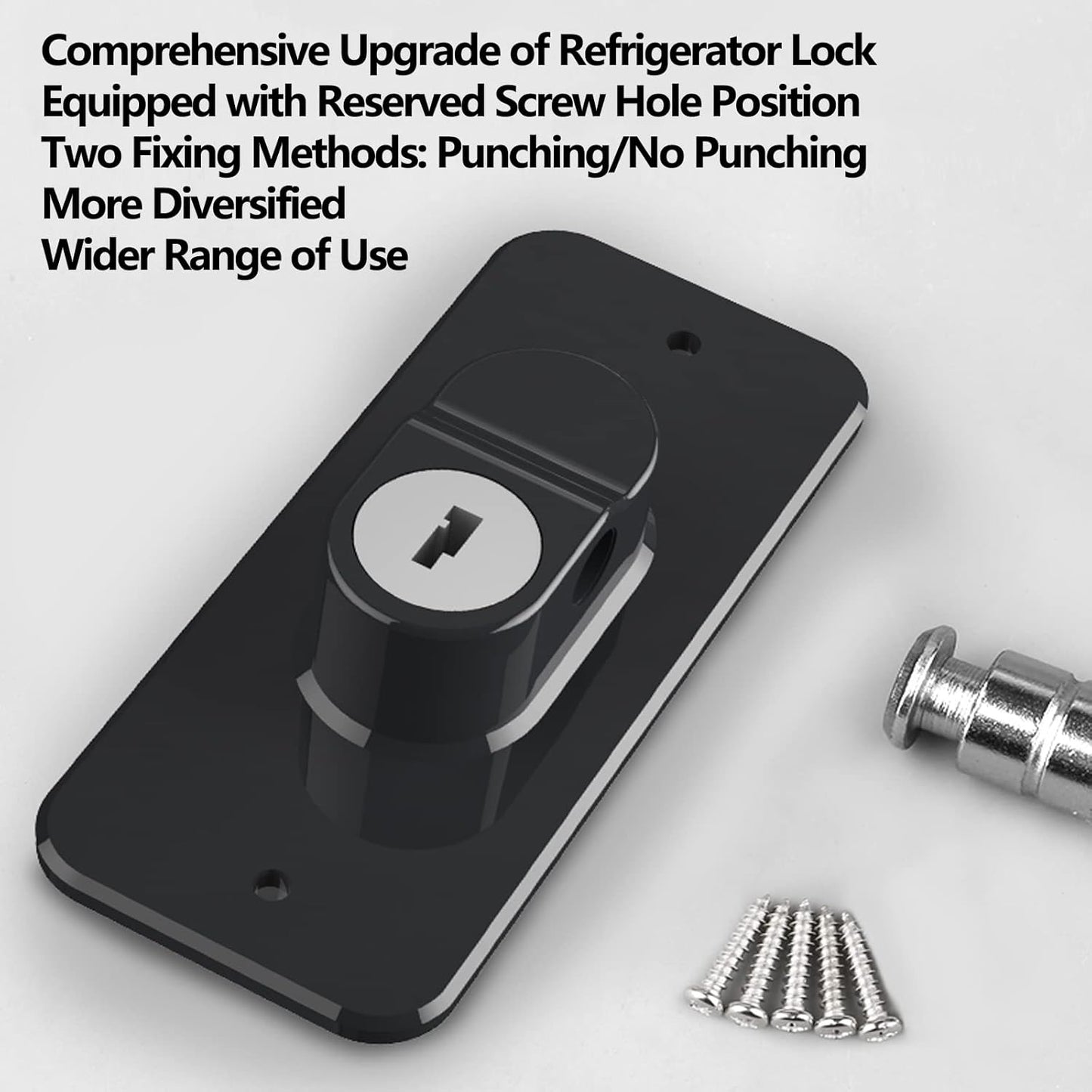 Refrigerator Lock with Key, Fridge Locks,Lock for Fridge Freezer, Cabinets and Drawers, Air Oven Air Fryer, Closets, Windows, 2 Pack Refrigerator Lock with 4 Keys (Black-Mini)