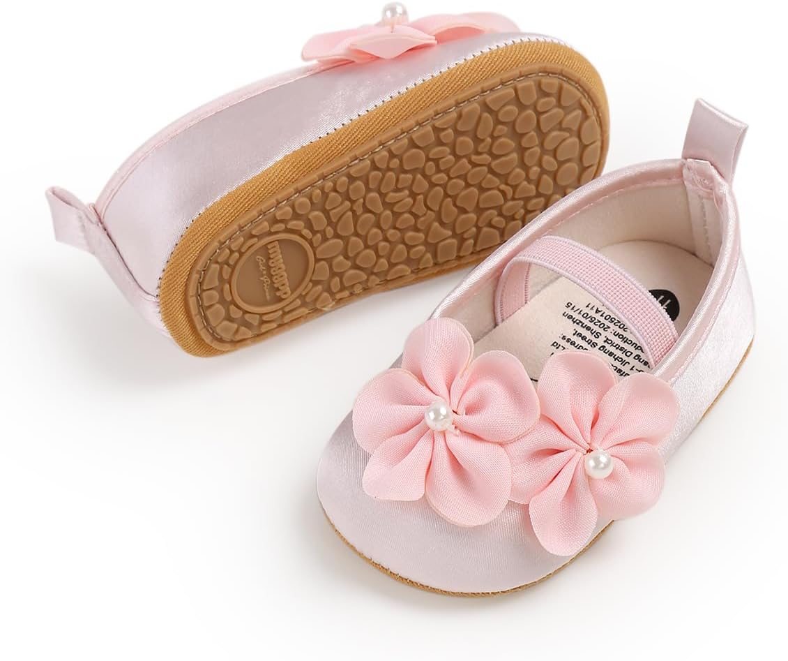 Baby Shoes Mary Jane Flats Non Slip Soft Sole Infant Toddler Sneakers First Walkers Party Christmas Dress Shoes
