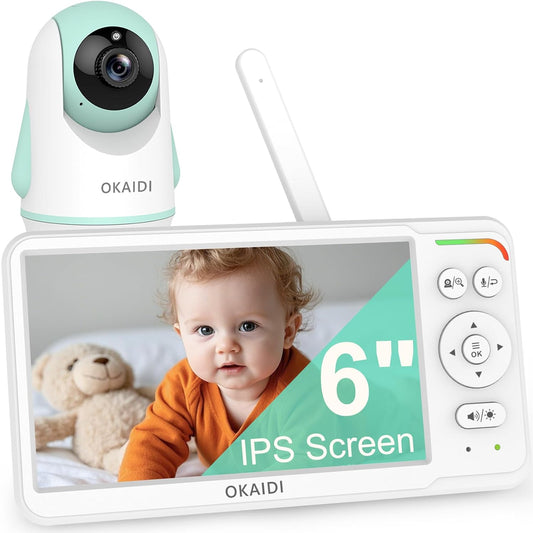 Baby Monitor with Camera and Audio,6" IPS Screen Baby Camera Monitor with 30H Battery,1000ft Range,Night Vision,Baby Monitor No WiFi,2-Way Talk & 150 Languages Support(Ideal for Home & Travel)