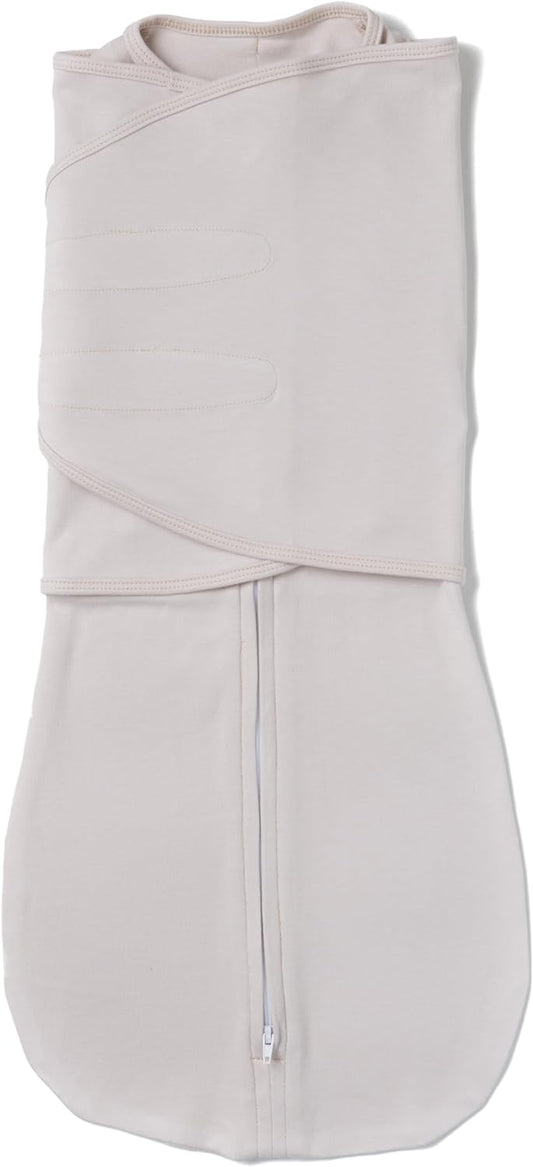 LullaBaby "Double Dream Swaddle: Exclusive Dual Wing Design, Pediatrician-Endorsed, Ultra-Soft Cotton, 2-4 Months, 12-20 lbs - White Sand