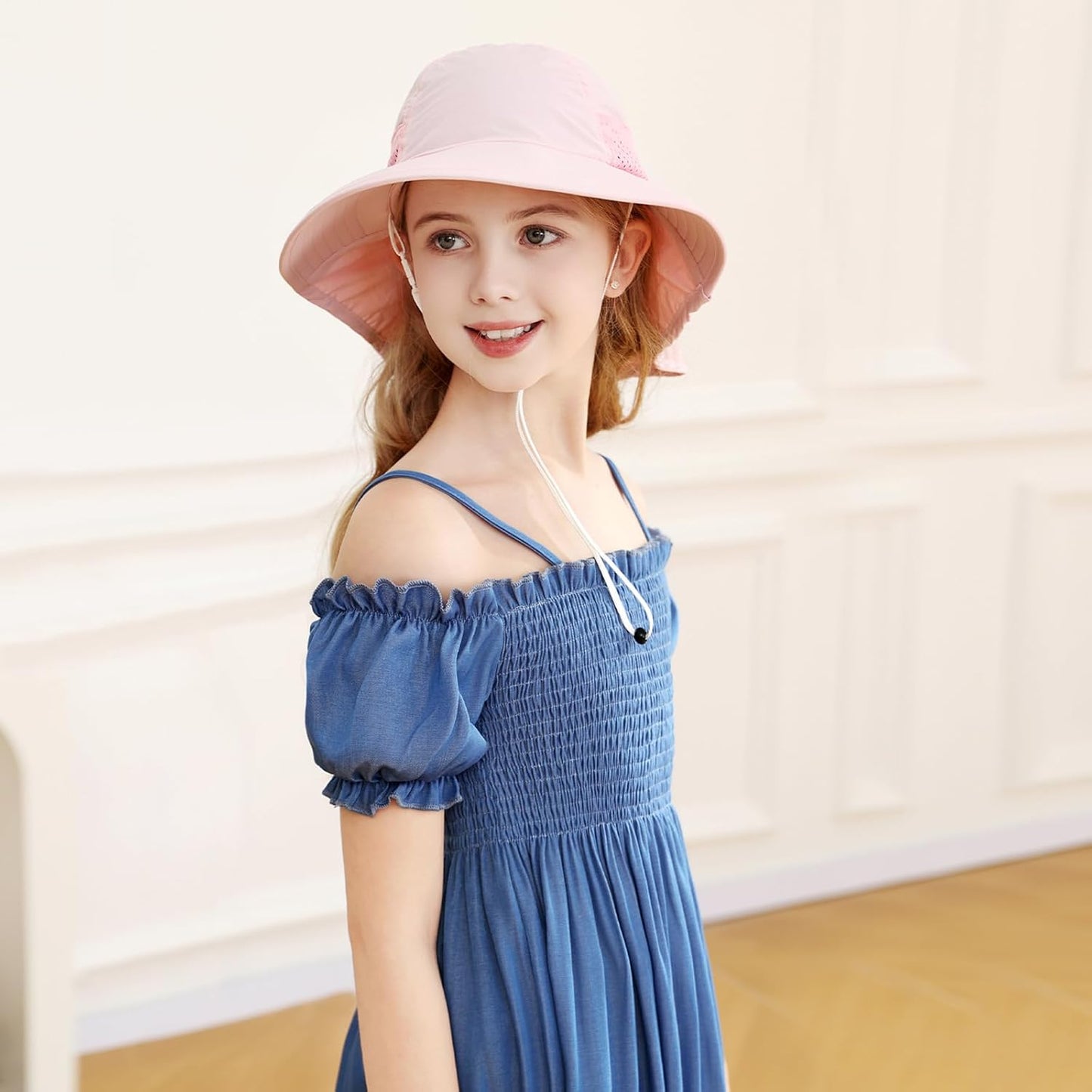 XIAOHAWANG Girls Sun Hat Baby Beach Hats Boys UPF 50+ Kids Summer Protection Cap Toddler Breathable Caps Wide Brim Neck Flap