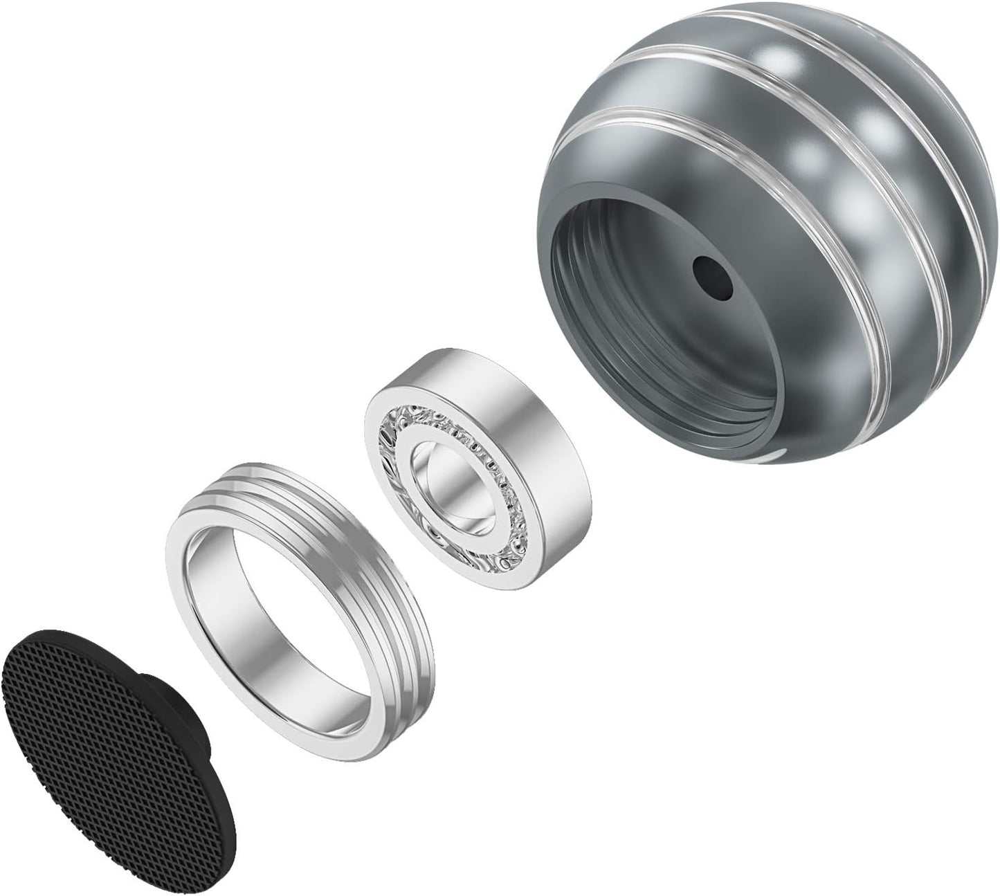 Kinetic Spinning Toys, Desktop Toys for Office for Adults, Cool Fidget Toys and Gadgets, Sensory Fidget Toy for Kids Party Favors, Stocking Stuffers (1.77", Gray)