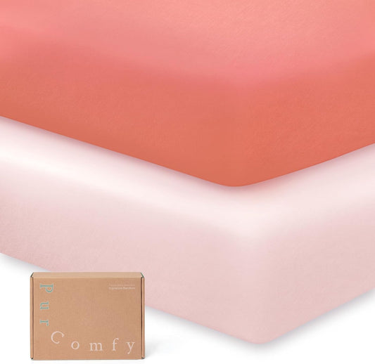 Supersoft Crib Sheets for Boys Girls, Premium Bamboo Viscose Buttery Soft Crib Mattress Fitted Sheet, Stretchy Knit Baby Sheet, Silky Comfort Baby Bed Sheets 28x52x9 Extra Deep Pocket