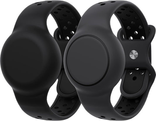Waterproof Bracelets Compatible with AirTag for Kids, 2 Packs Silicone Holder with Hidden Cover Design Wristband Compatible with AirTag for Child, Breathable GPS Tracker Holder for Kids BDGB