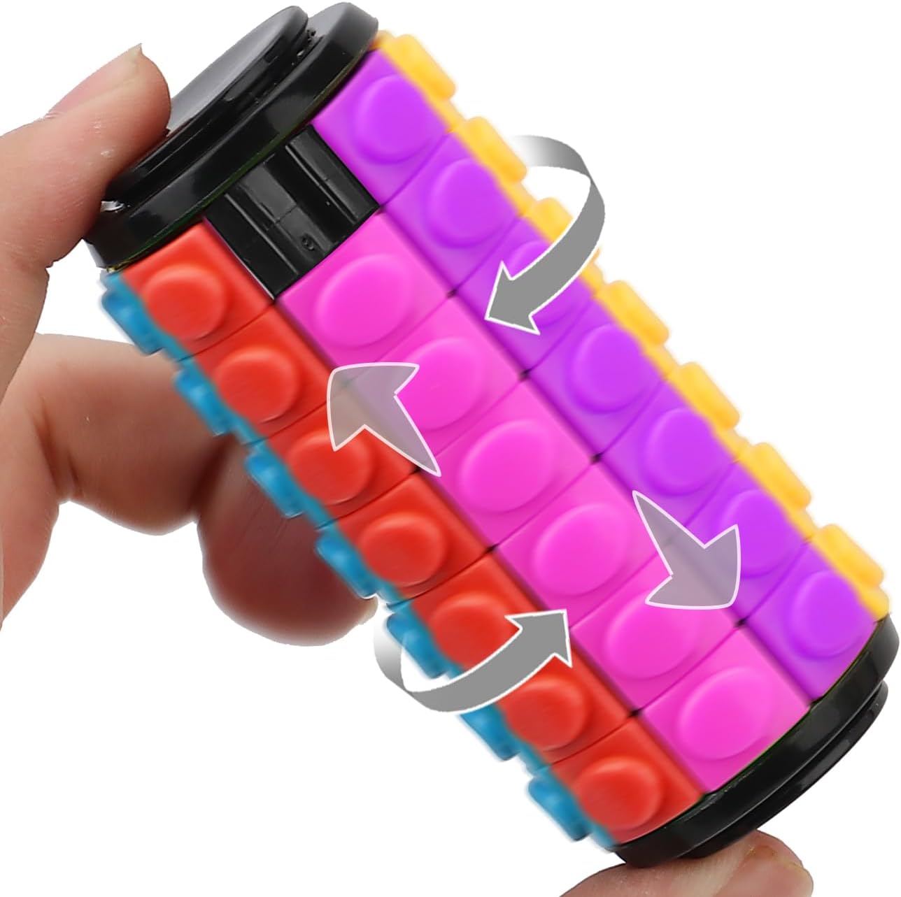 Rotate and Slide Puzzle, Finger Spinner Puzzle, Fidget Toys, Decompression Toy, 8 Colors,7 Layers, Educational Sensory Toy for Kids Adults (8 Colors X 7 Layers)