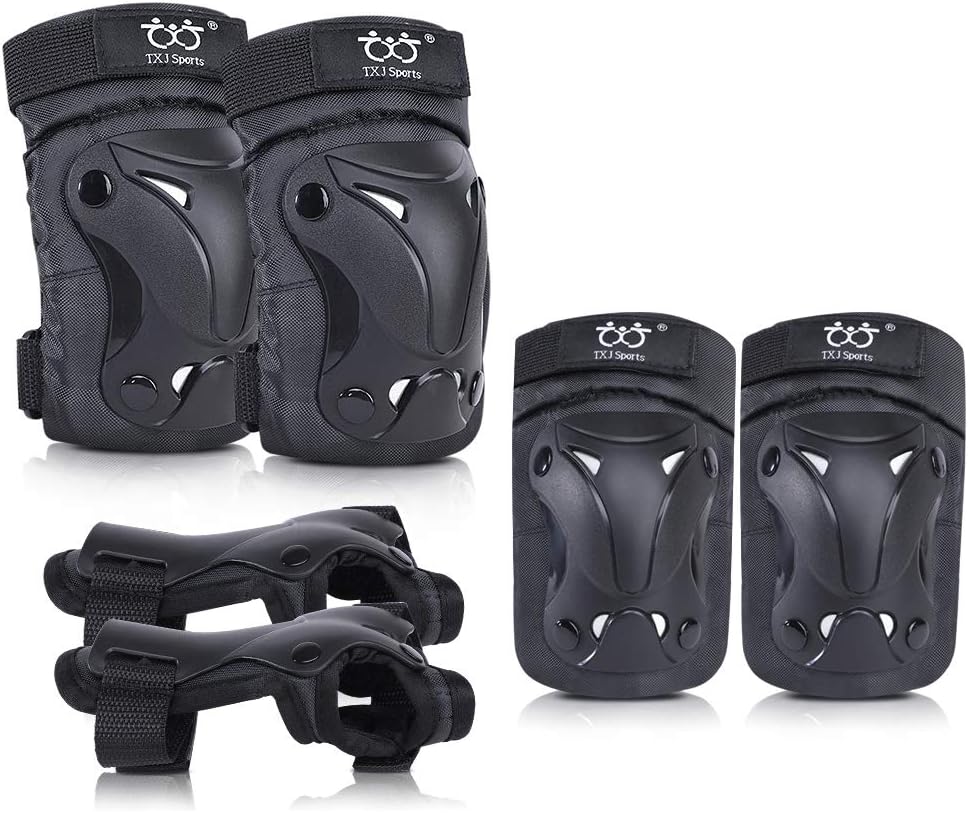 Kids/Youth Knee and Elbow Pads with Wrist Guards Protective Gear Set for Skating Skateboarding Cycling Biking Scooter and Multi Sports