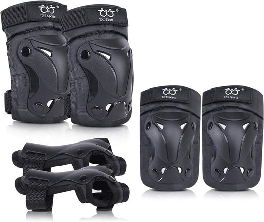 Kids/Youth Knee and Elbow Pads with Wrist Guards Protective Gear Set for Skating Skateboarding Cycling Biking Scooter and Multi Sports