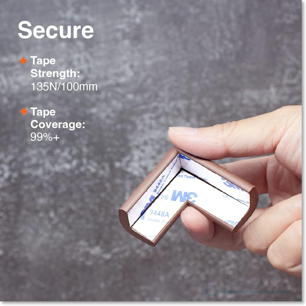 Roving Cove Slim-Fit Corner Protector for Baby Proofing (8 Small Corners), Soft Rubber Foam Furniture Corner Bumper Guards, 3M Adhesive Pre-Taped, Coffee Brown