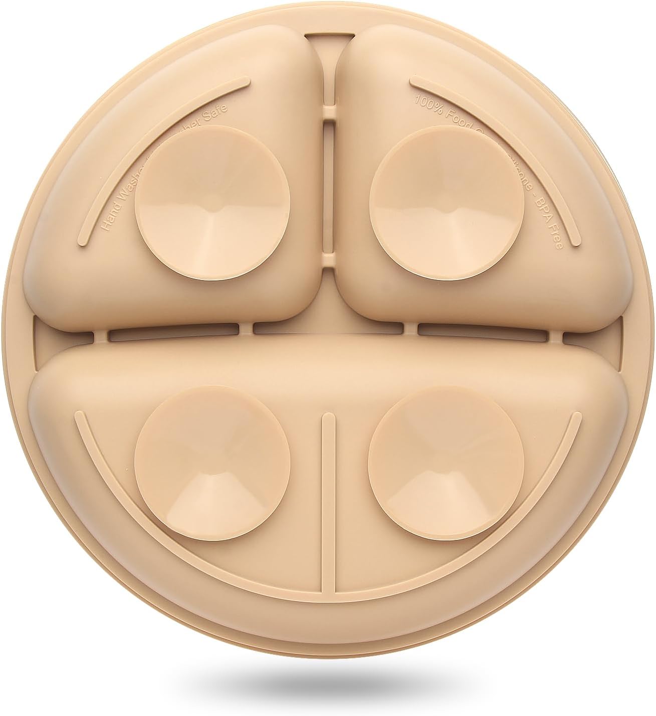 Toddler Plates 3 Pack, Divided Suction Plates for Baby, 100% Food Grade Silicone Baby Plates, Non-Slip, Baby Led Weaning Supplies, Microwave & Dishwasher Safe