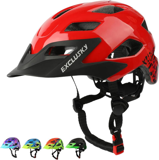 Kids Helmet, Exclusky Kids Bike Helmet Adjustable Safety Lightweight Children Bicycle Helmet for Kids Skating Cycling Scooter Boys and Girls Bicycle Helmets Ages 5-8-14