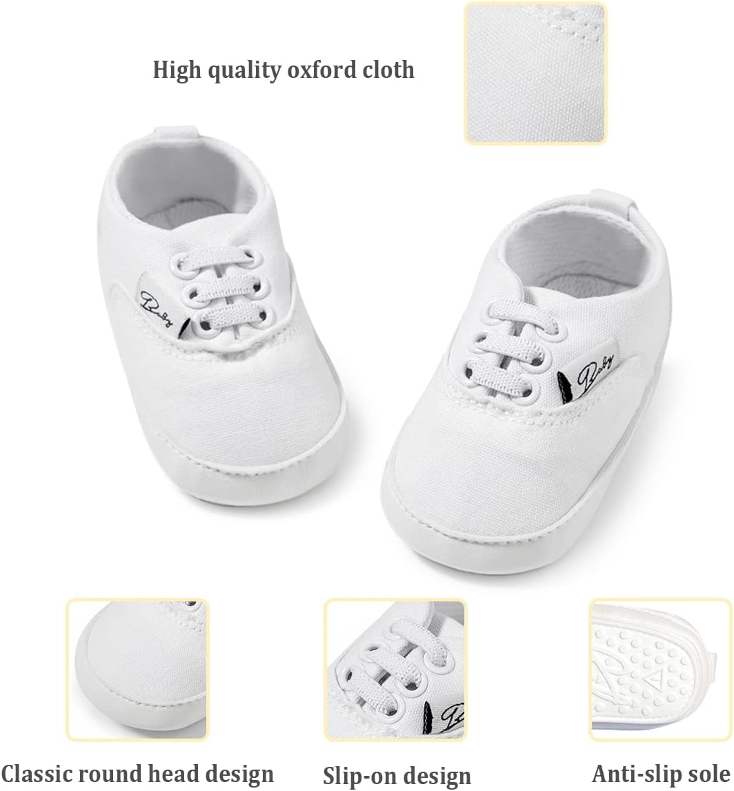 Morbido Infant Baby Boys Girls Canvas Sneaker Toddler Slip On Anti Skid Newborn First Walkers Candy Shoes for 0-18 Months