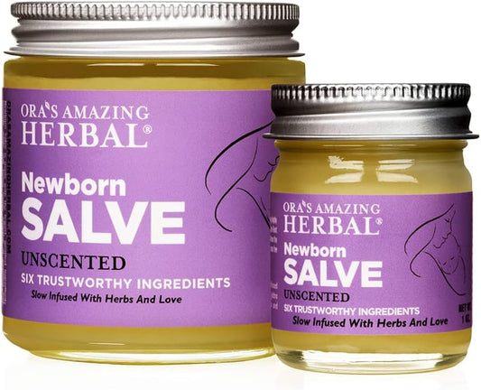 Ora's amazing Herbal, Newborn Salve, Diaper Rash Cream, Calendula Baby Balm, EWG Verified Baby Ointment, Acne Eczema, Butt Cream, Infant Massage, Natural Paraben Free, Good for Sensitive Skin 1 & 4 oz