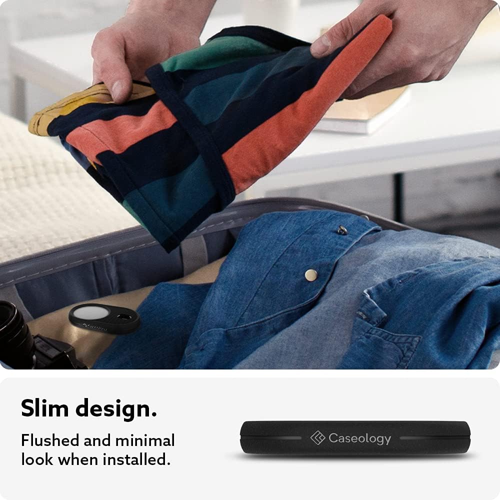 Caseology Vault Compatible with Apple AirTag Case for AirTag Keychain Holder (2021) - Matte Black