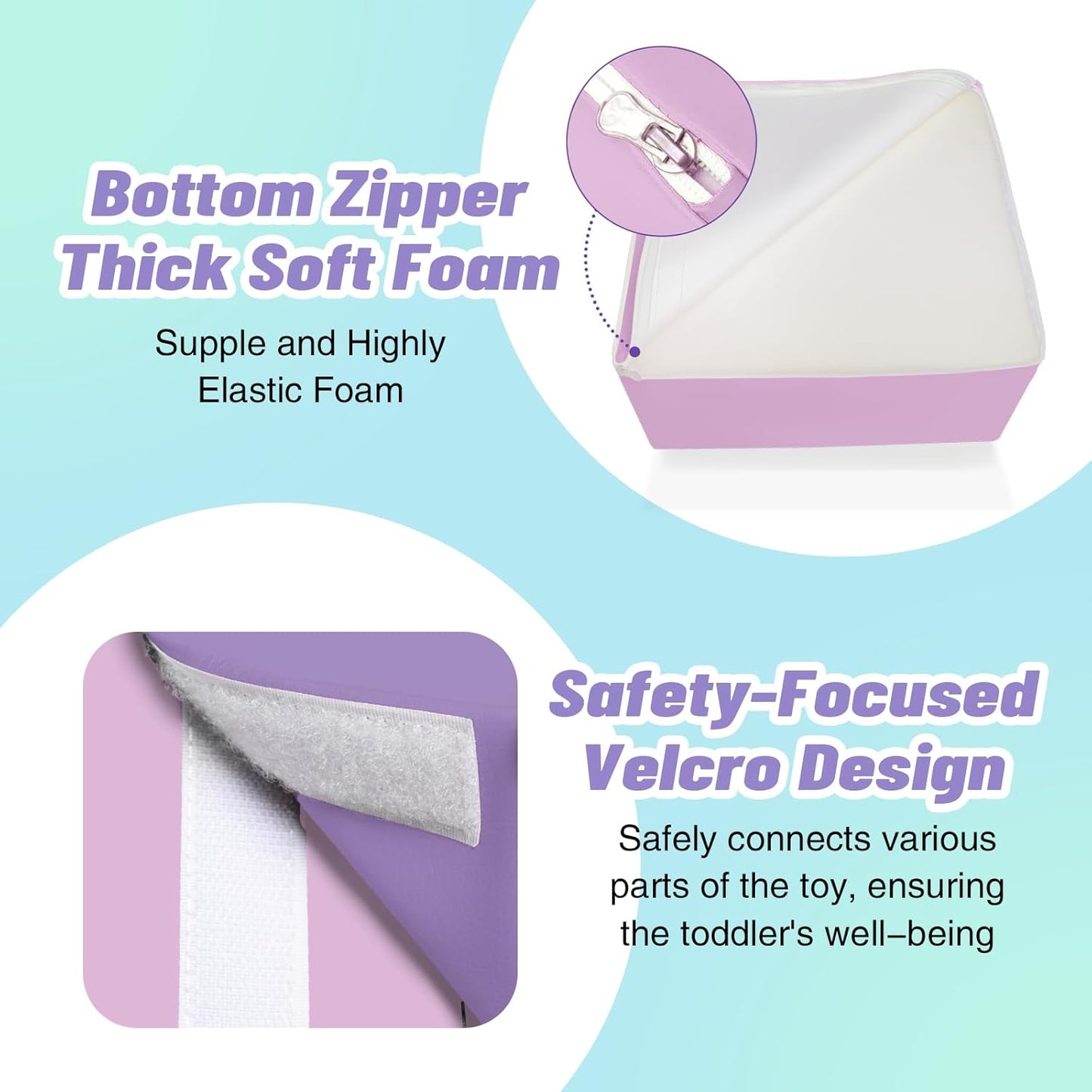 6-Piece Foam Climbing Blocks for Toddlers: Colorful Climbing Gym PU Leather Baby Foam Building Blocks Indoor Toy