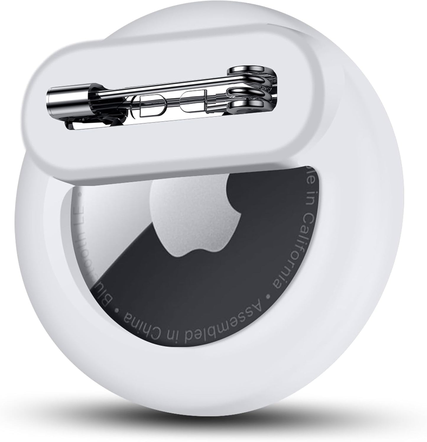 Tracker Holder for AirTag with Pin, Safe Hidden Lightweight GPS Tracker for Kids Compatible with Apple Air Tags for Child, Elderly, Pets Collar, Shoes (White, 1 Pack)