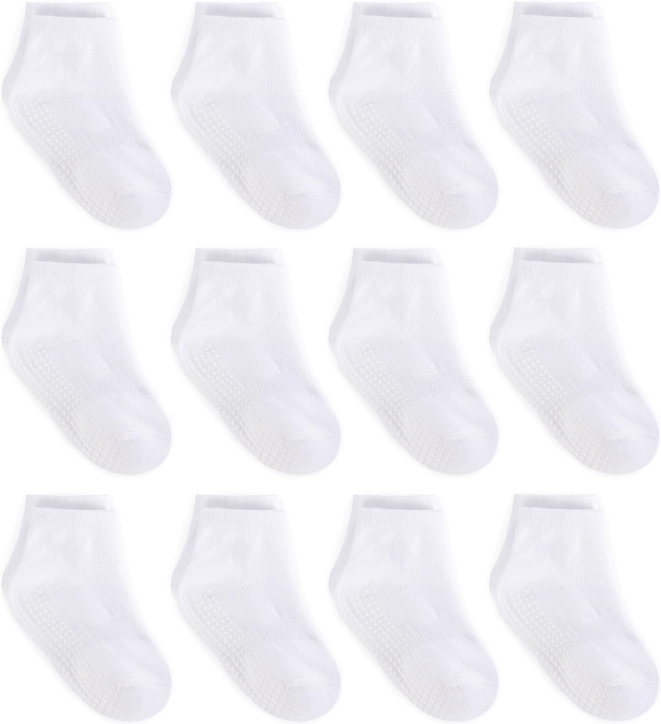 Zaples Baby Non Slip Grip Ankle Socks with Non Skid Soles for Infants Toddlers Kids Boys Girls