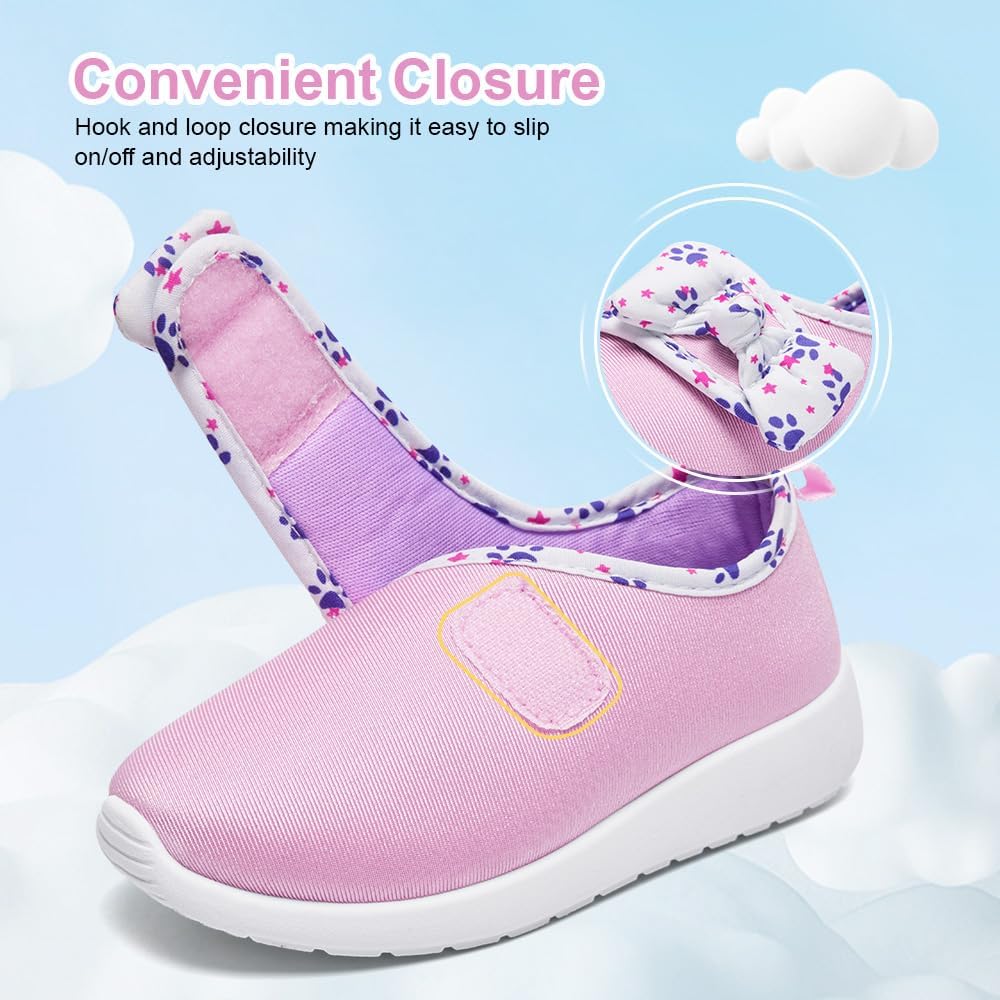 nerteo Toddler Girl Shoes Lightweight Slip On Sneakers for Kids