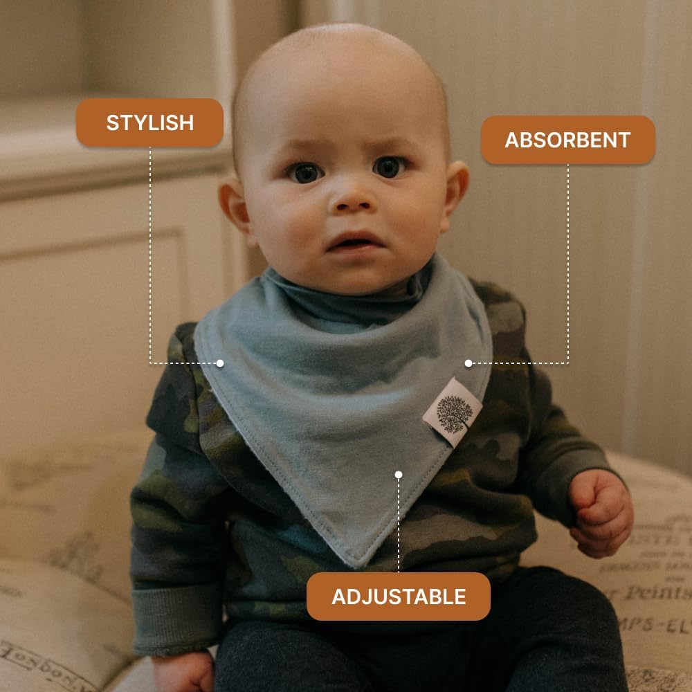 Parker Baby Bandana Drool Bibs 8 Pack Baby Bibs for Boys, Girls, Unisex - Soft & Stylish Teething Bibs for Babies