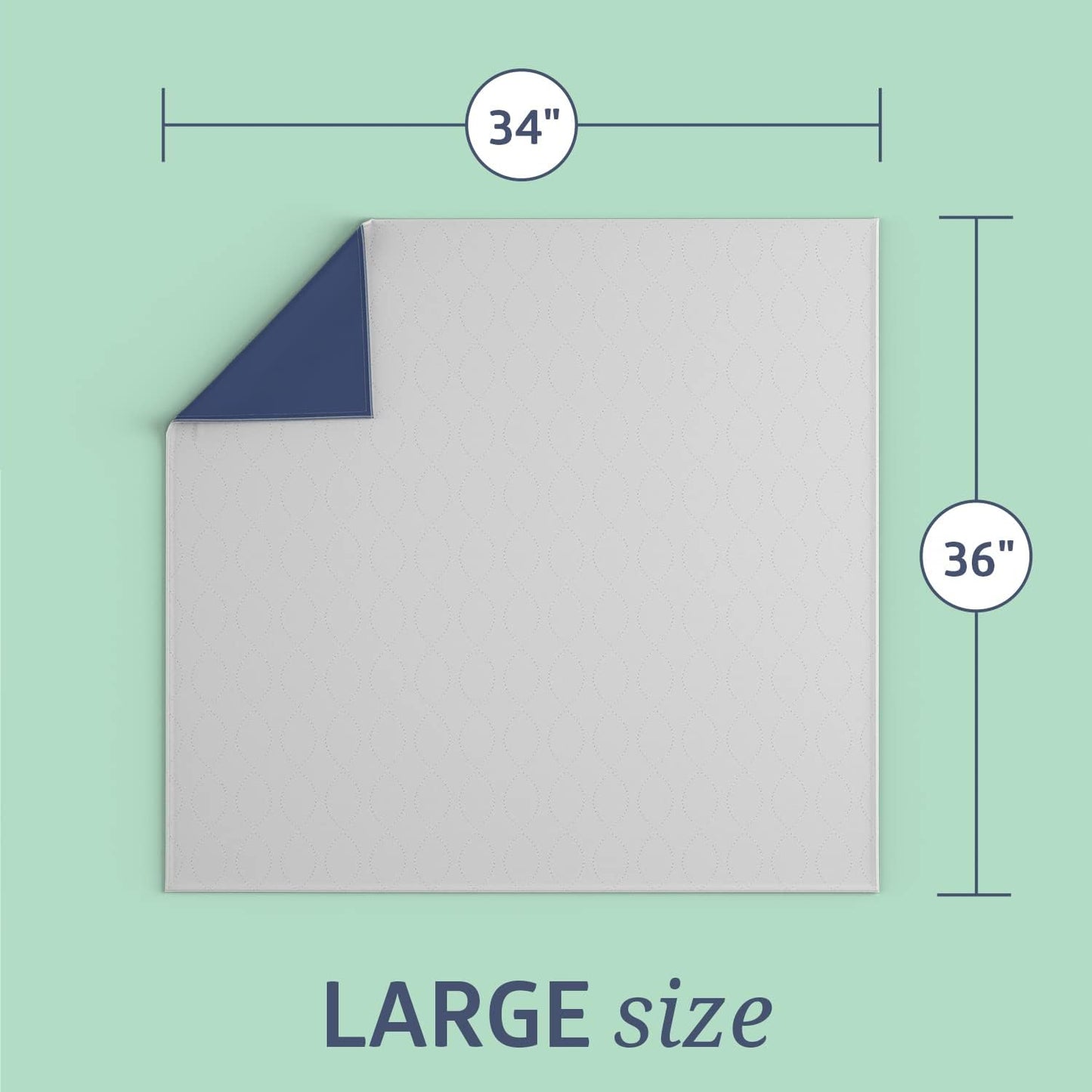 Medline Sofnit 300, Pack of 4 Large Washable Blue Underpads, 34”x 36” for Use as Reusable Pet Pads, Reusable Bed Pads, Great for Dogs, Cats and Bunnies