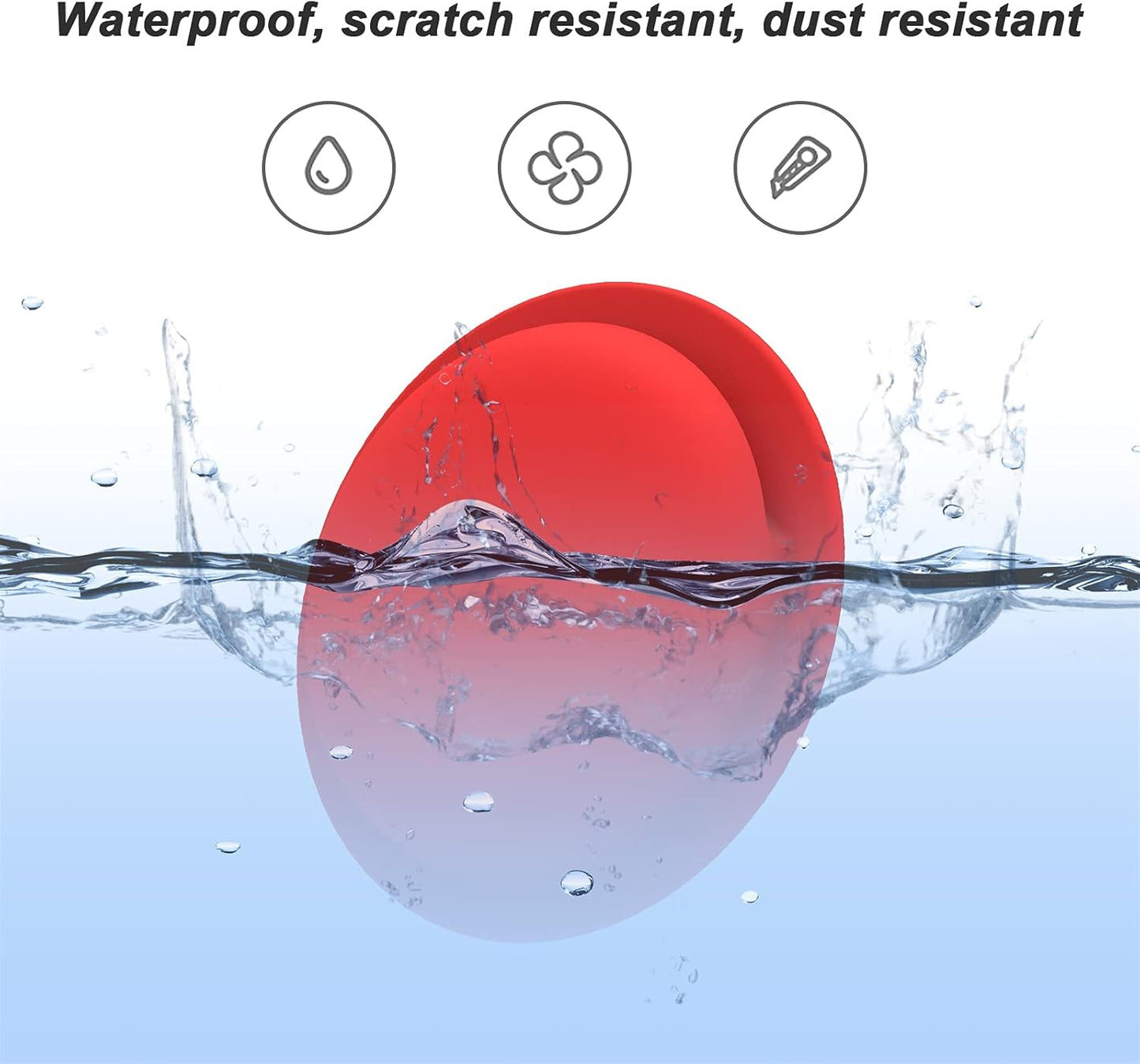 LiZHi Case for Apple Airtag Holder Airtag Case Cover Airtag Sticker Stick on Adhesive Mount Silicone for Tv Remote Car AirTag Phone Case 2 Pack,Red2