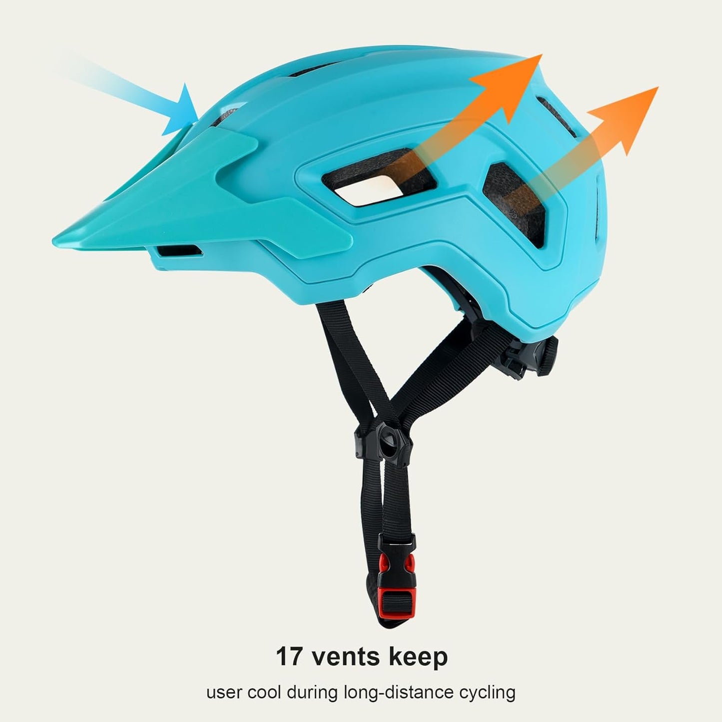 Bike Helmet for Adult & Youth, Lightweight MTB Helmet with Adjustable Visor for Mountain/Road Cycling, 2 Sizes for Men Women Boys Girls